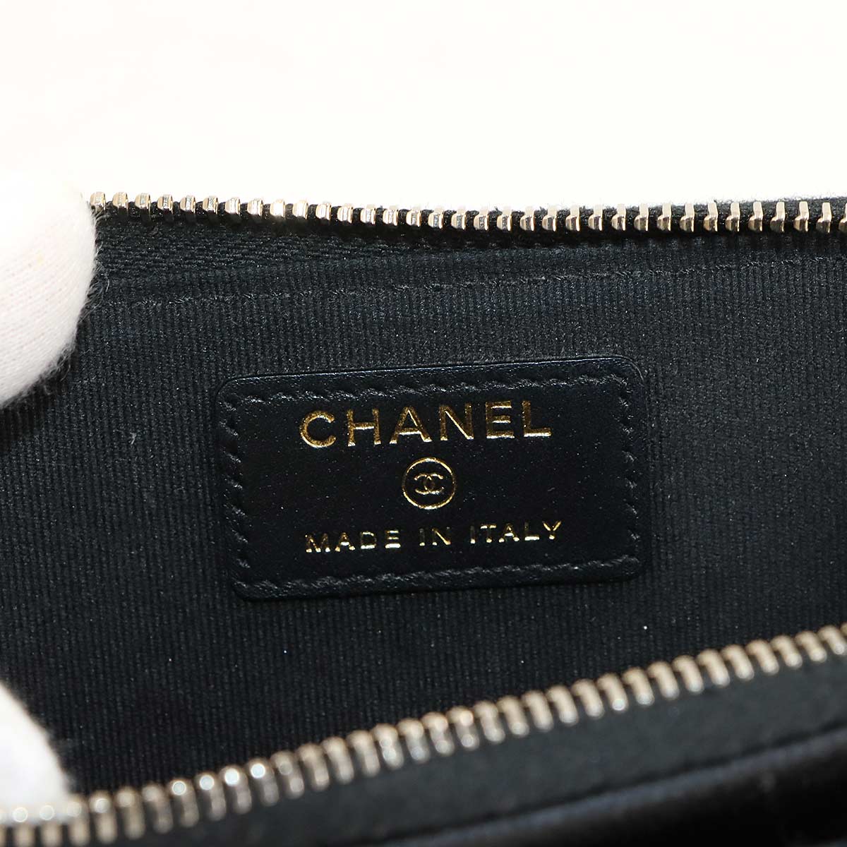 Matelasse Coin Case Purse Wallet Leather Black