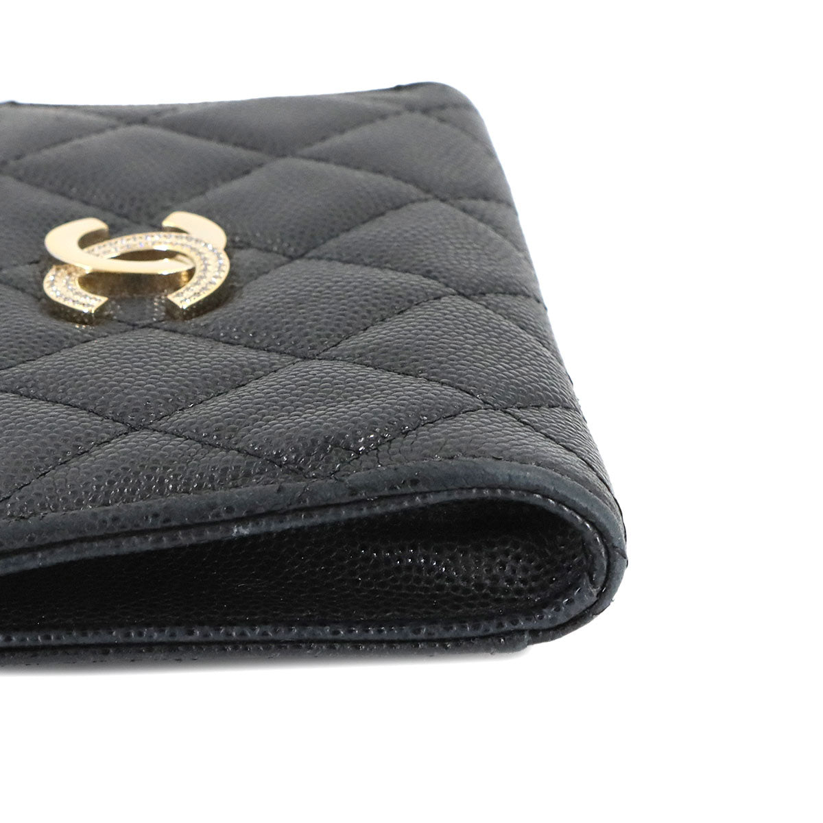 Matelasse Coin Case Purse Wallet Leather Black