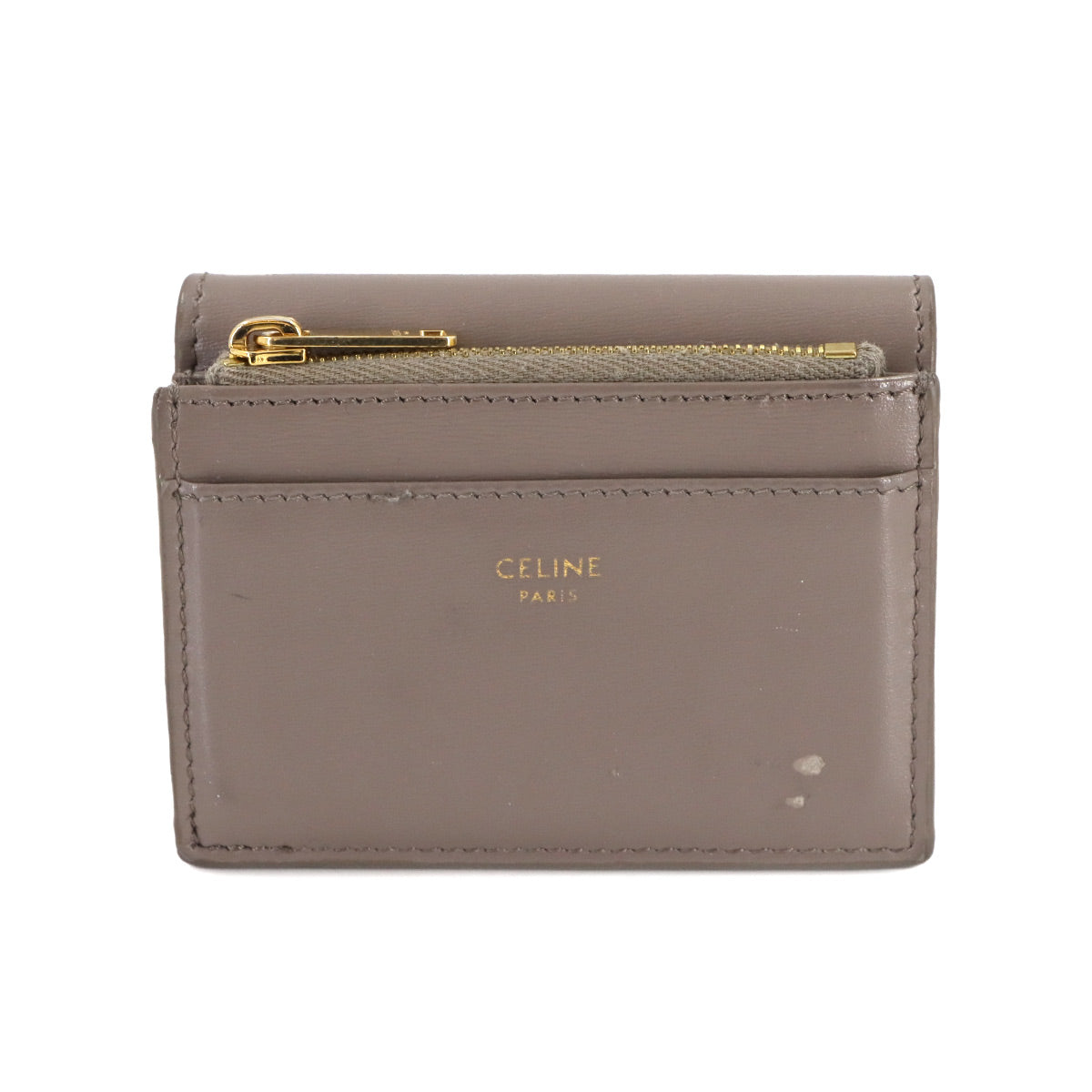 Triomphe Compact Wallet With Coin Leather Gray 10I653DPV