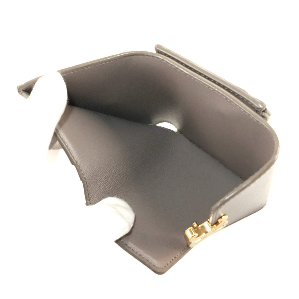 Triomphe Compact Wallet With Coin Leather Gray 10I653DPV