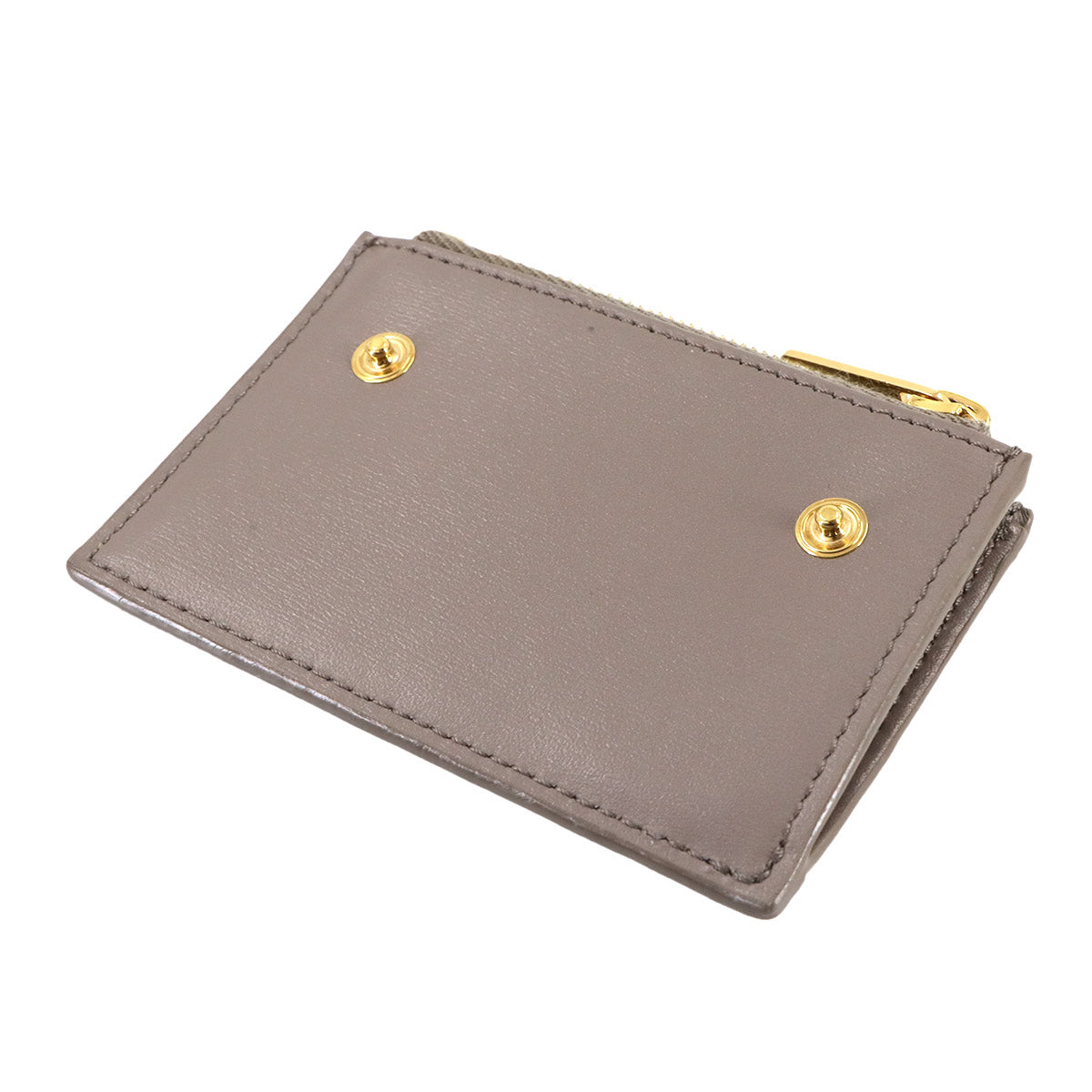Triomphe Compact Wallet With Coin Leather Gray 10I653DPV