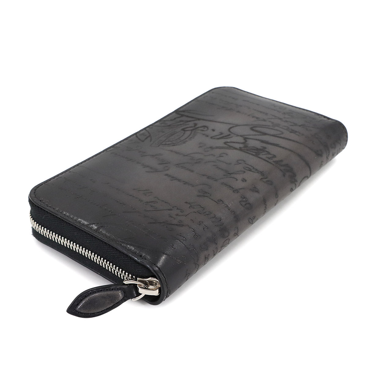 Calligraphy Itauba Long Wallet Venezia Leather Nero grigio