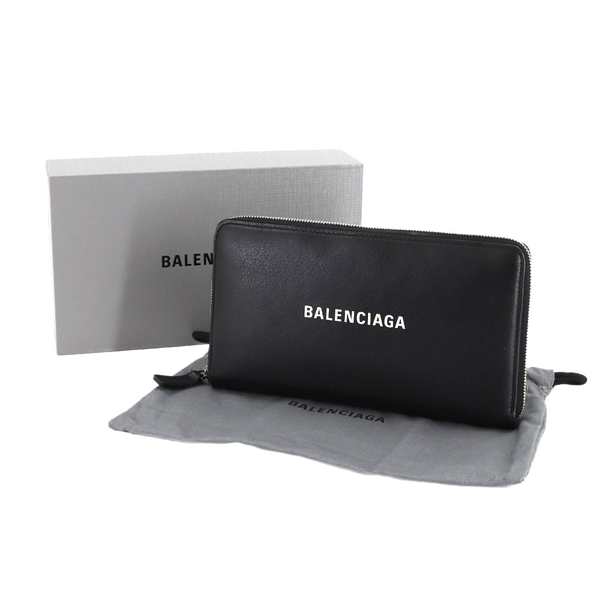 Everyday Zipped Around Long Wallet Leather Black 551935