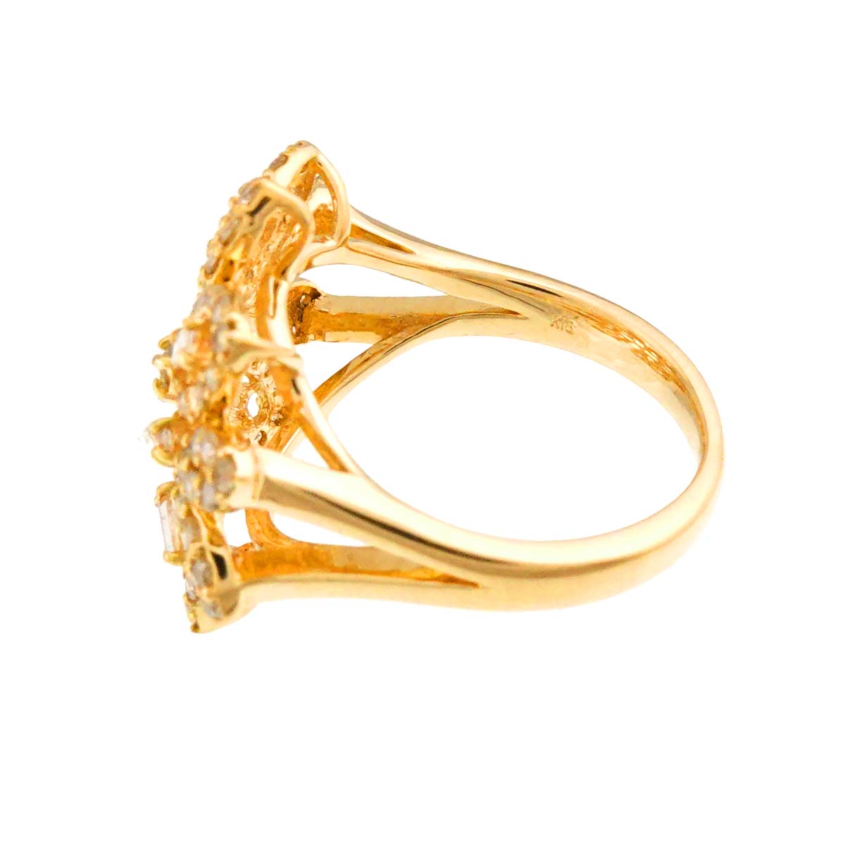Diamond 0.60ct Ring 18K YG Yellow Gold 750 size3.25(US)