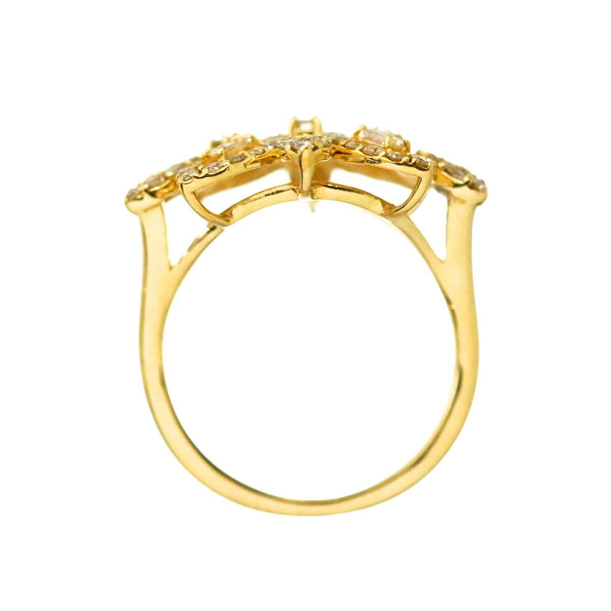 Diamond 0.60ct Ring 18K YG Yellow Gold 750 size3.25(US)