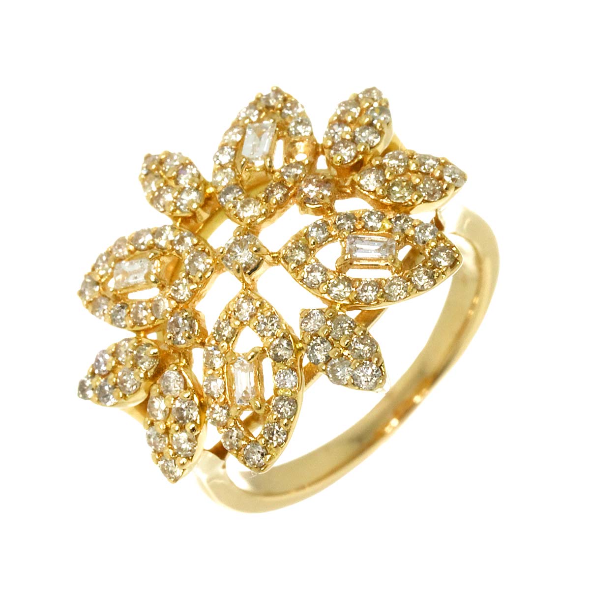 Diamond 0.60ct Ring 18K YG Yellow Gold 750 size3.25(US)