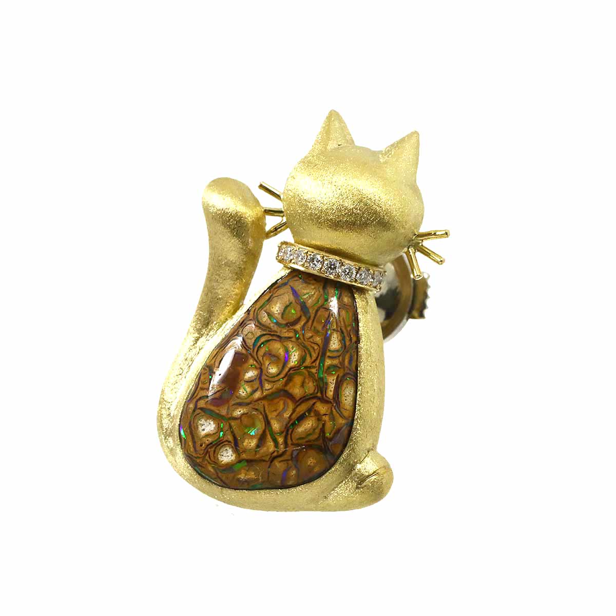 Diamond Brooch 18K YG Yellow Gold 750