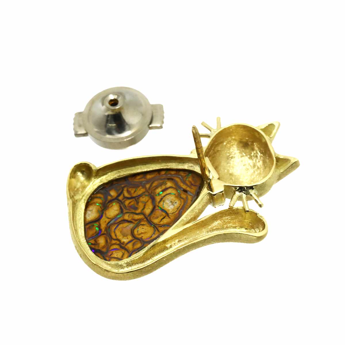 Diamond Brooch 18K YG Yellow Gold 750