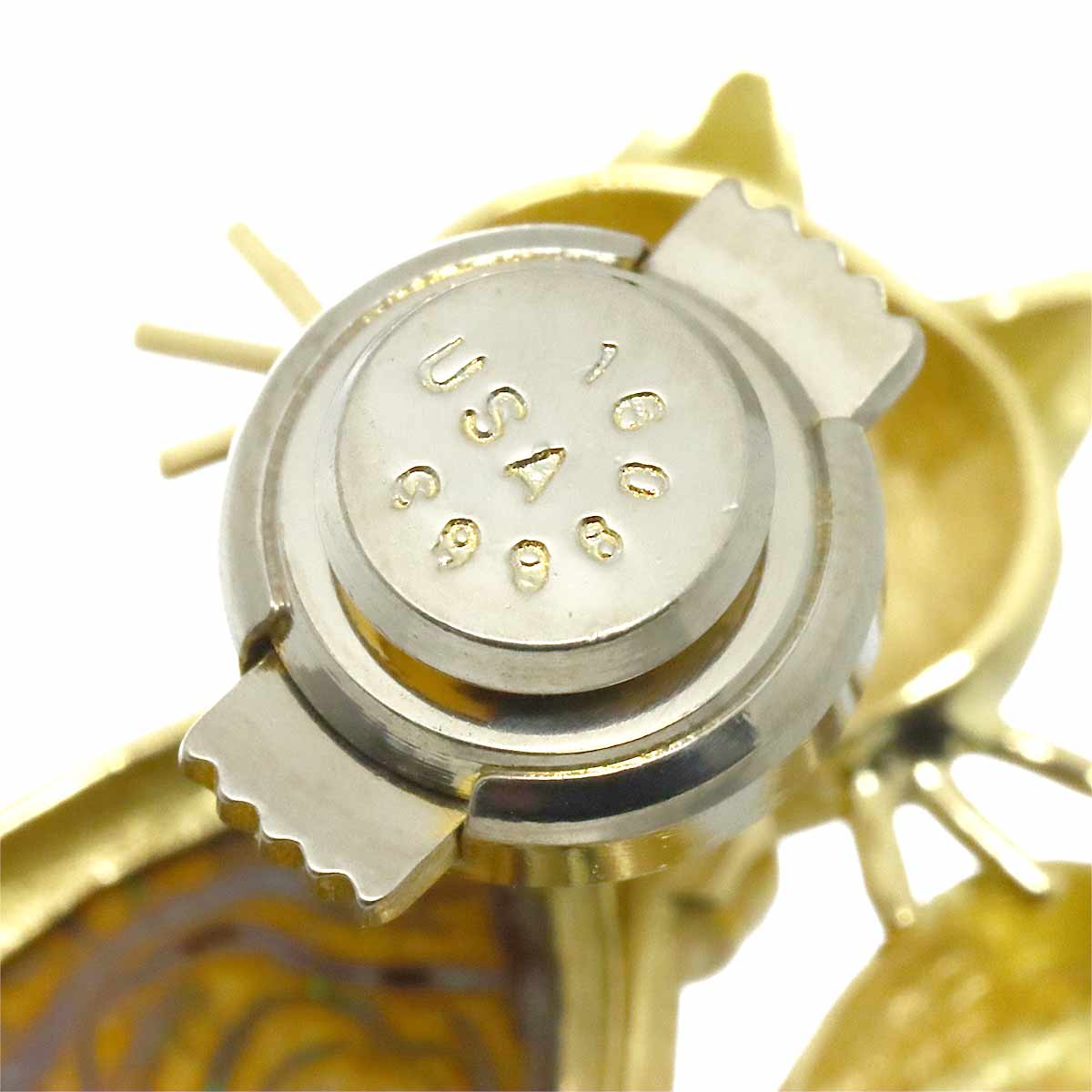 Diamond Brooch 18K YG Yellow Gold 750