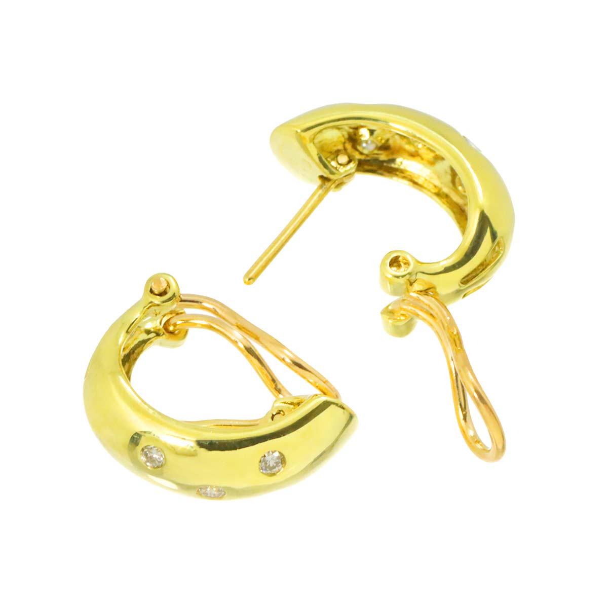 Diamond 0.10ct/0.10ct Earrings 18K K18 YG 750