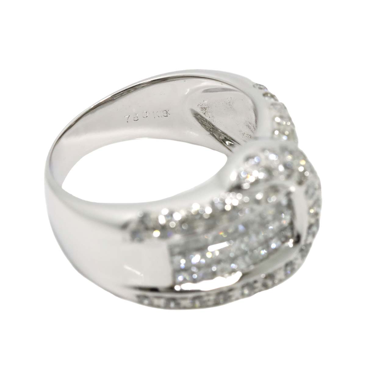 Diamond 1.82ct Ring 18K K18 WG White Gold size6-6.25(US)