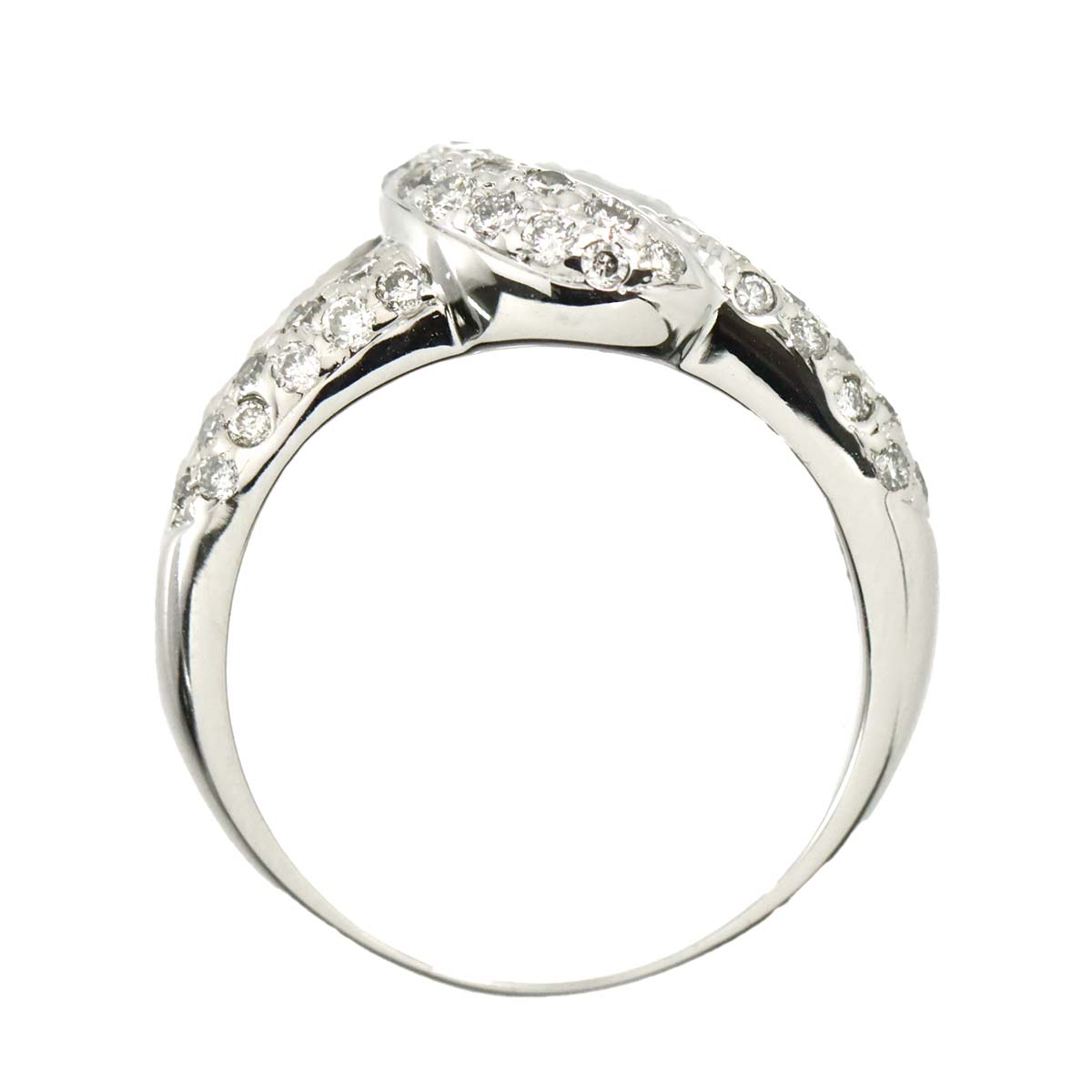 Diamond 1.82ct Ring 18K K18 WG White Gold size6-6.25(US)