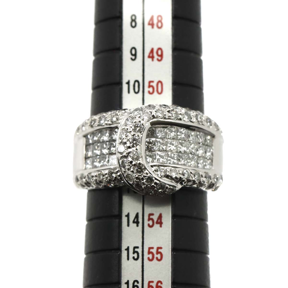 Diamond 1.82ct Ring 18K K18 WG White Gold size6-6.25(US)