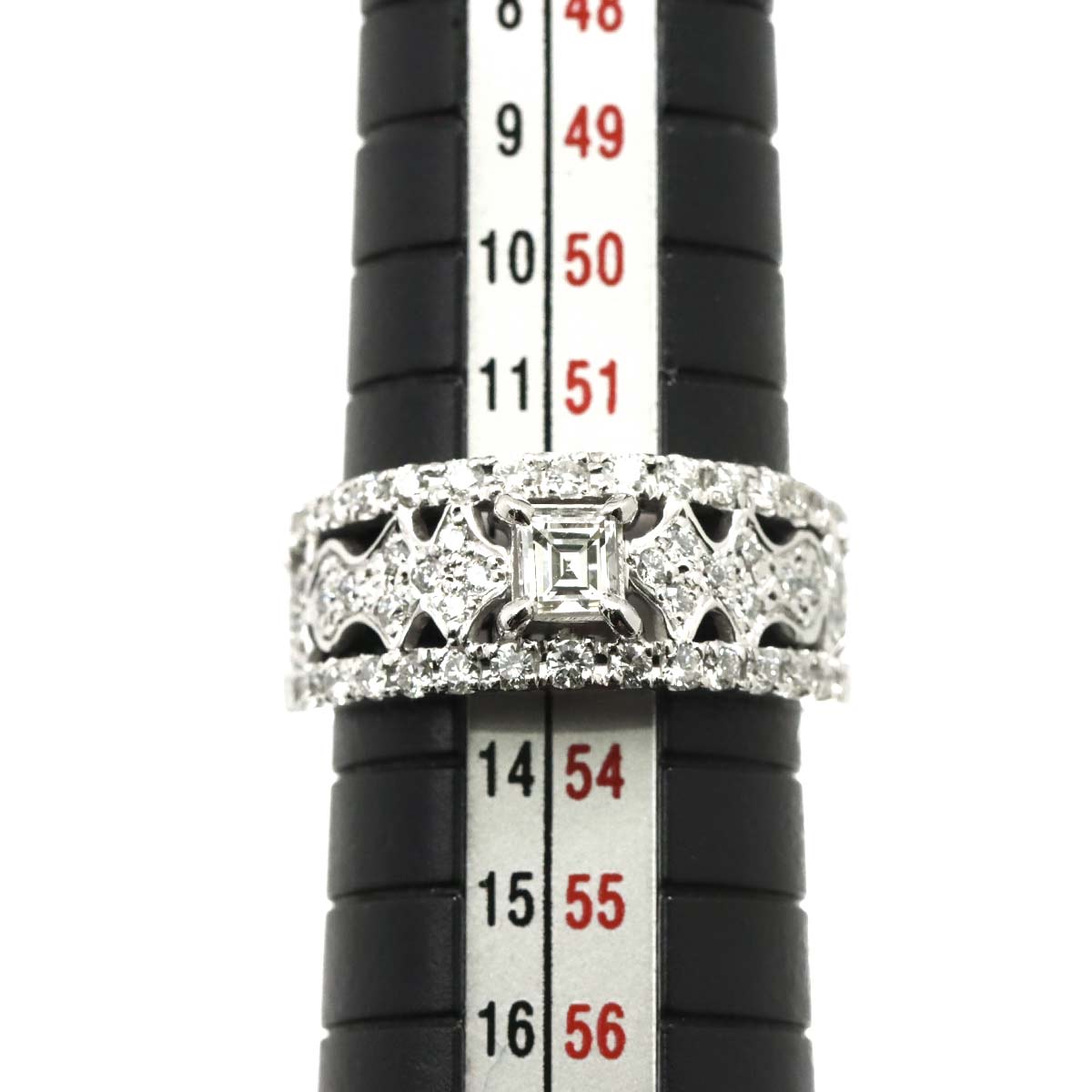 Diamond 0.305/ct0.668ct Ring 18K K18 WG White Gold size6-6.25(US)