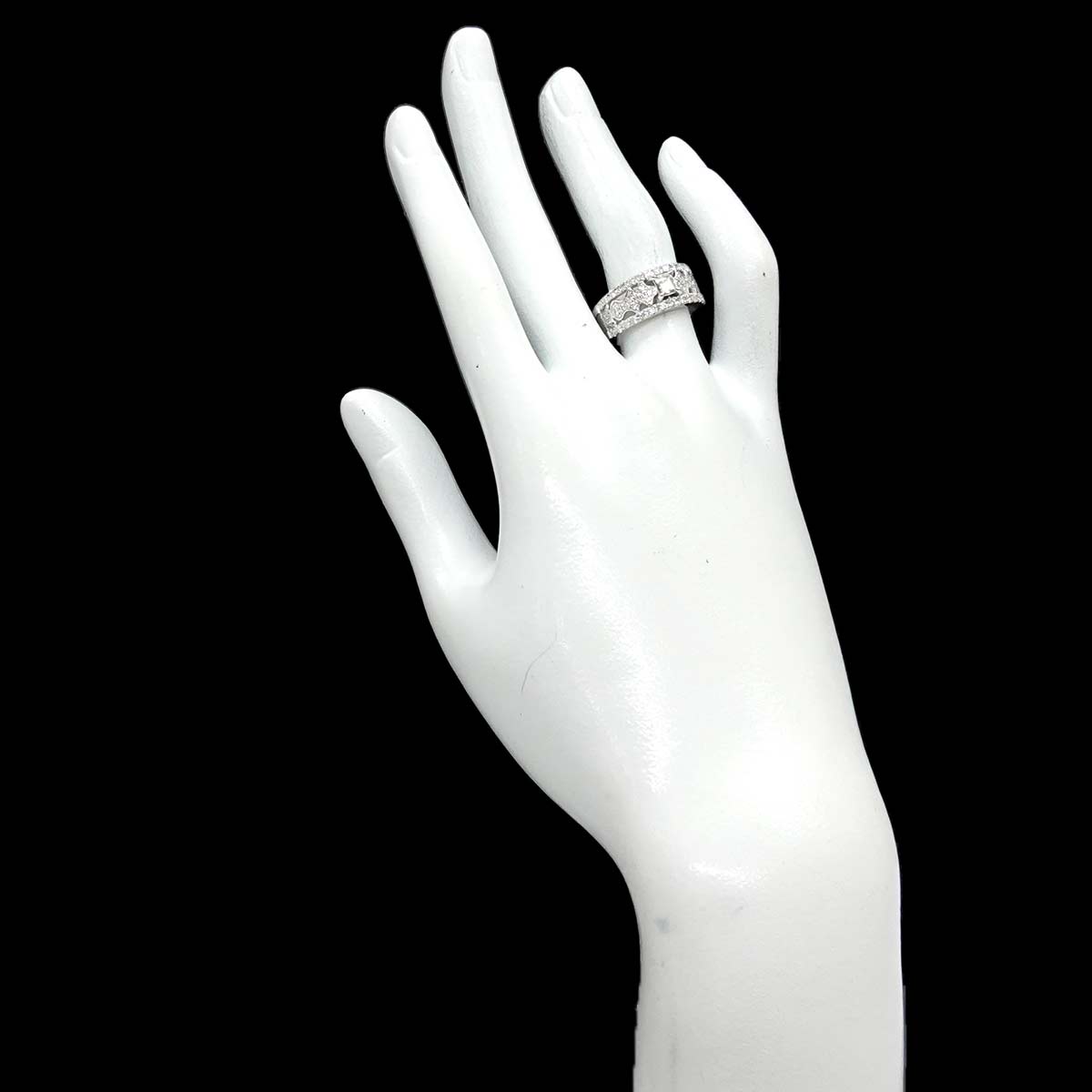 Diamond 0.305/ct0.668ct Ring 18K K18 WG White Gold size6-6.25(US)