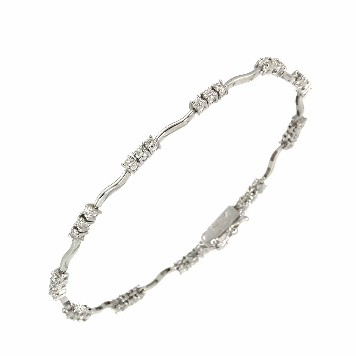 Diamond 1.30ct Bracelet 18K White Gold 750