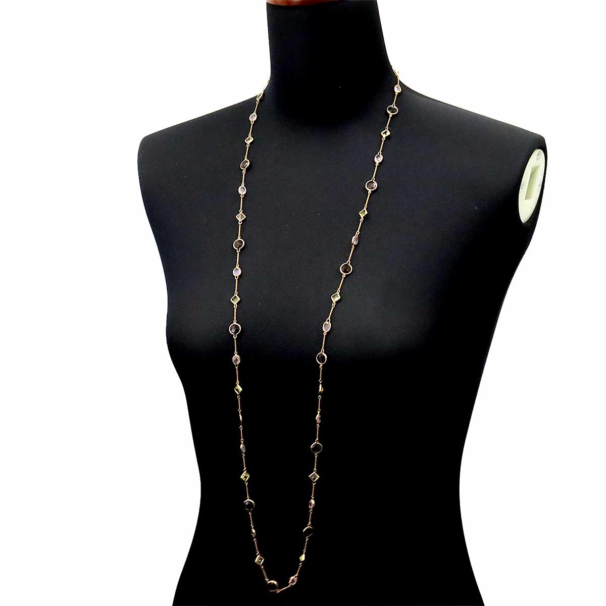 Multi Stone 42.55ct Necklace 18K PG Pink Gold 750