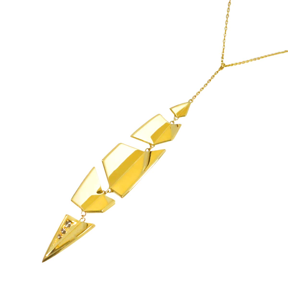 Diamond 0.04ct Necklace K18 YG 750