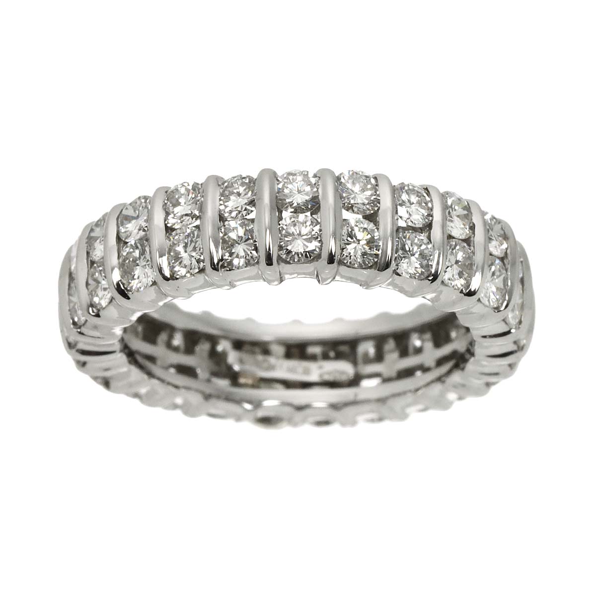 Eternity Full Diamond Ring 18K White Gold 750 size6.25-6.5(US)