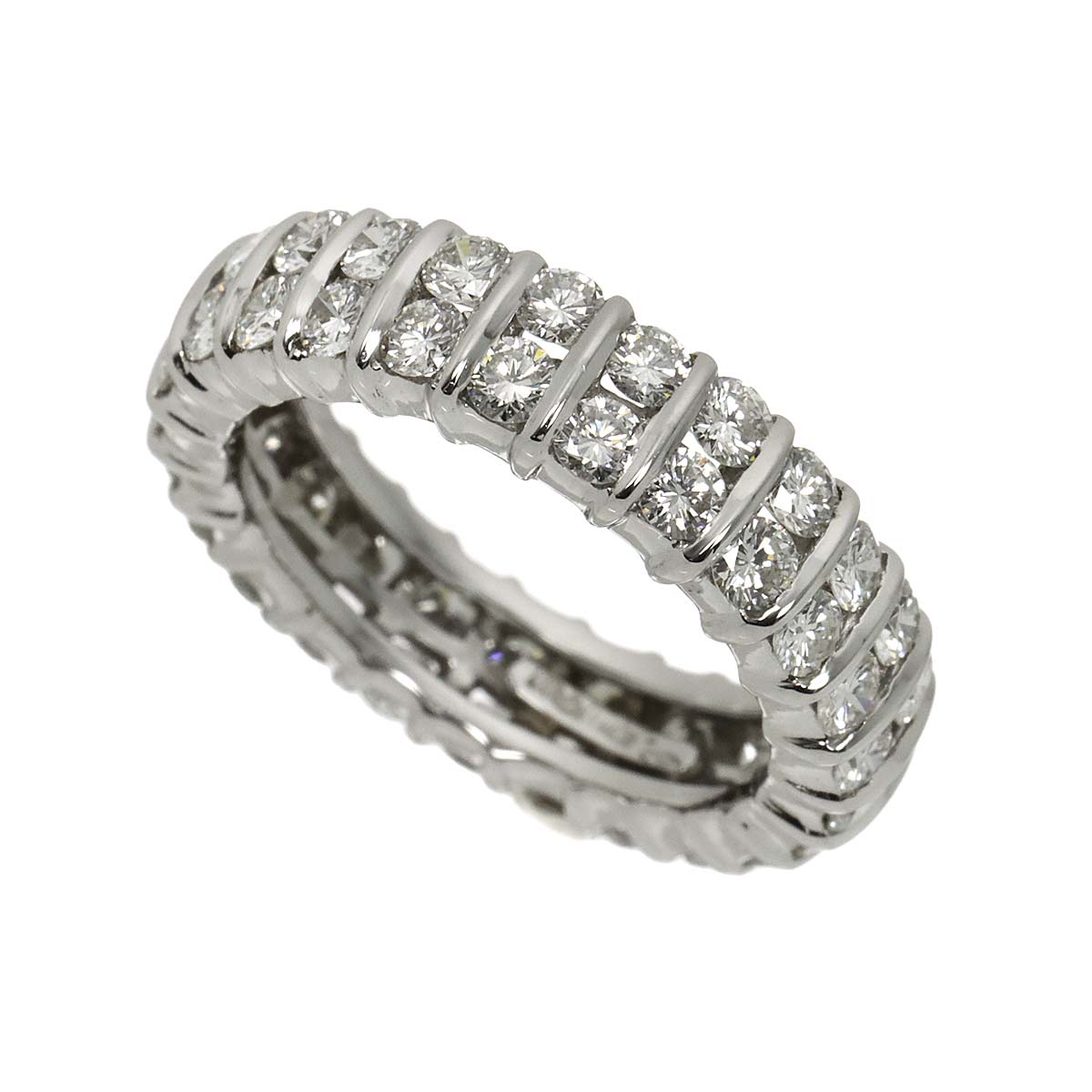 Eternity Full Diamond Ring 18K White Gold 750 size6.25-6.5(US)