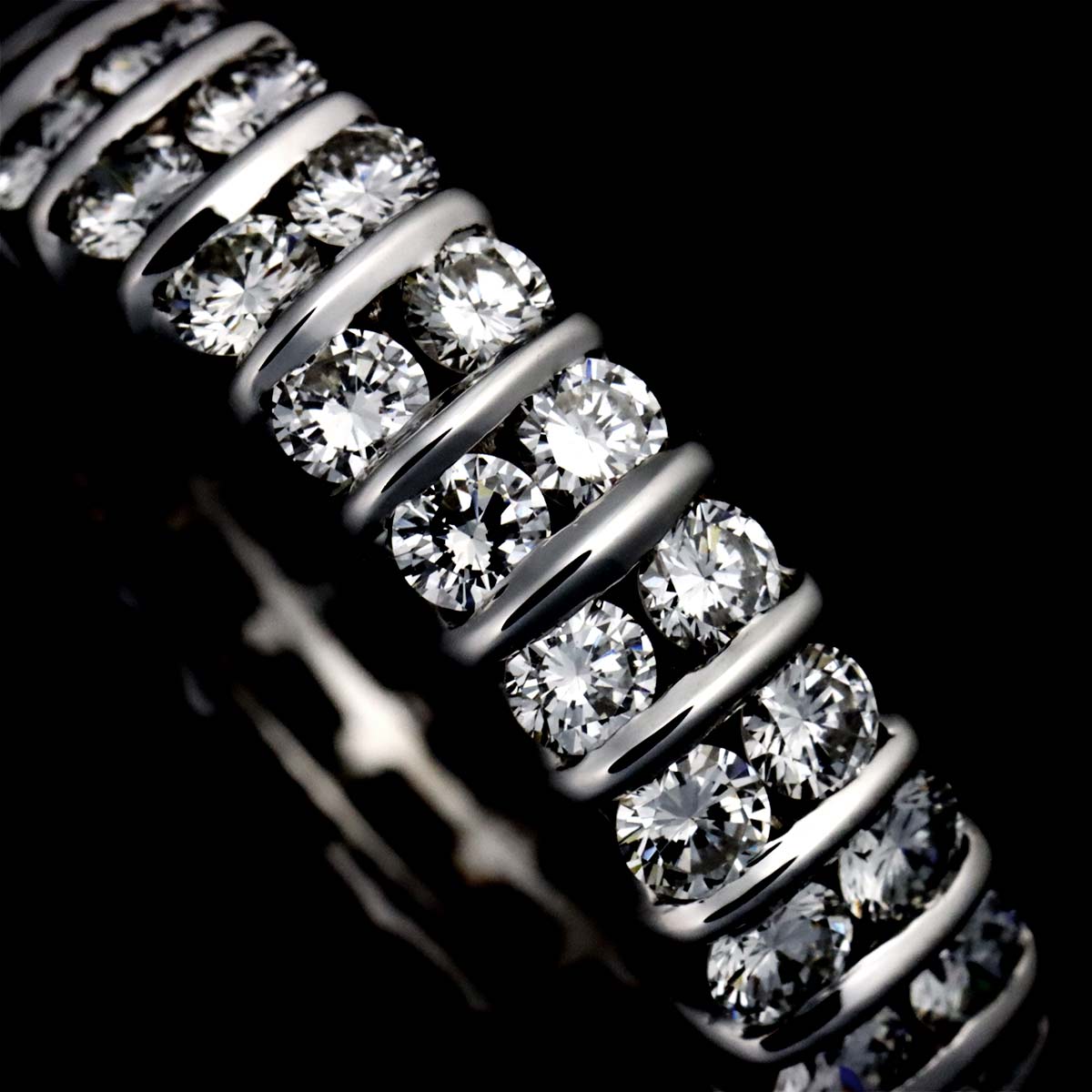 Eternity Full Diamond Ring 18K White Gold 750 size6.25-6.5(US)
