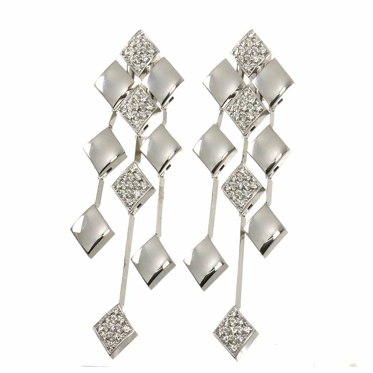 Materasse Diamond Earrings Pierced 18K WG White Gold 750