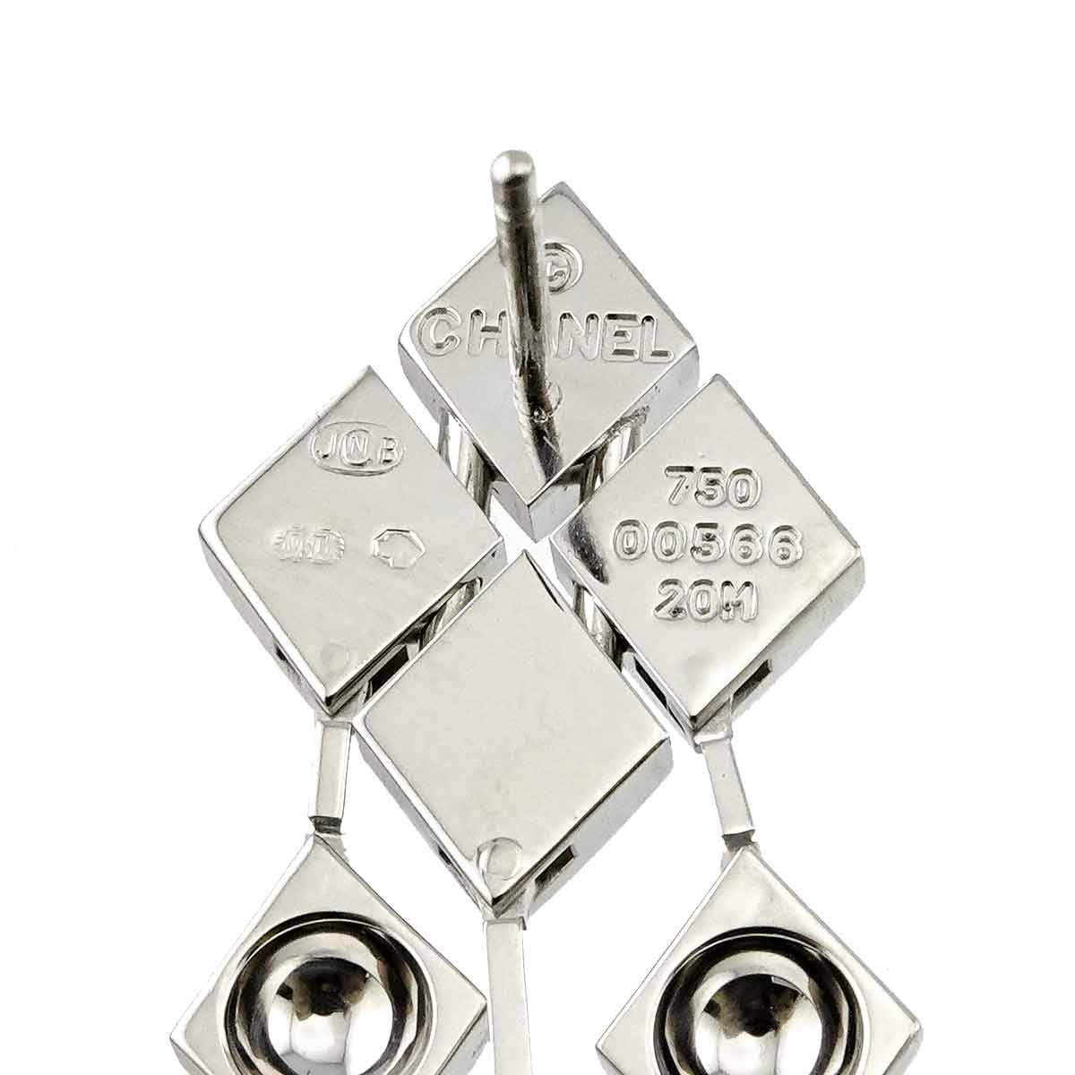 Materasse Diamond Earrings Pierced 18K WG White Gold 750