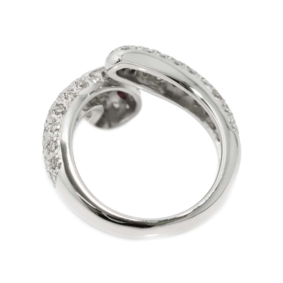 Ruby 0.06ct Diamond 1.08ct Ring 18K WG size5.5-5.75(US)