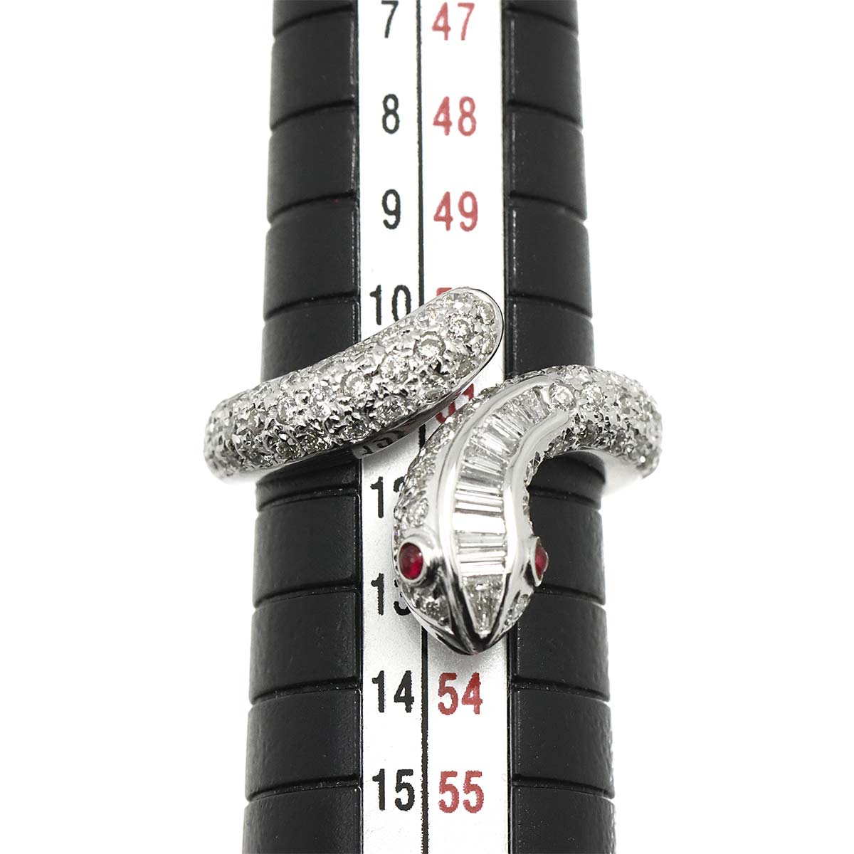 Ruby 0.06ct Diamond 1.08ct Ring 18K WG size5.5-5.75(US)