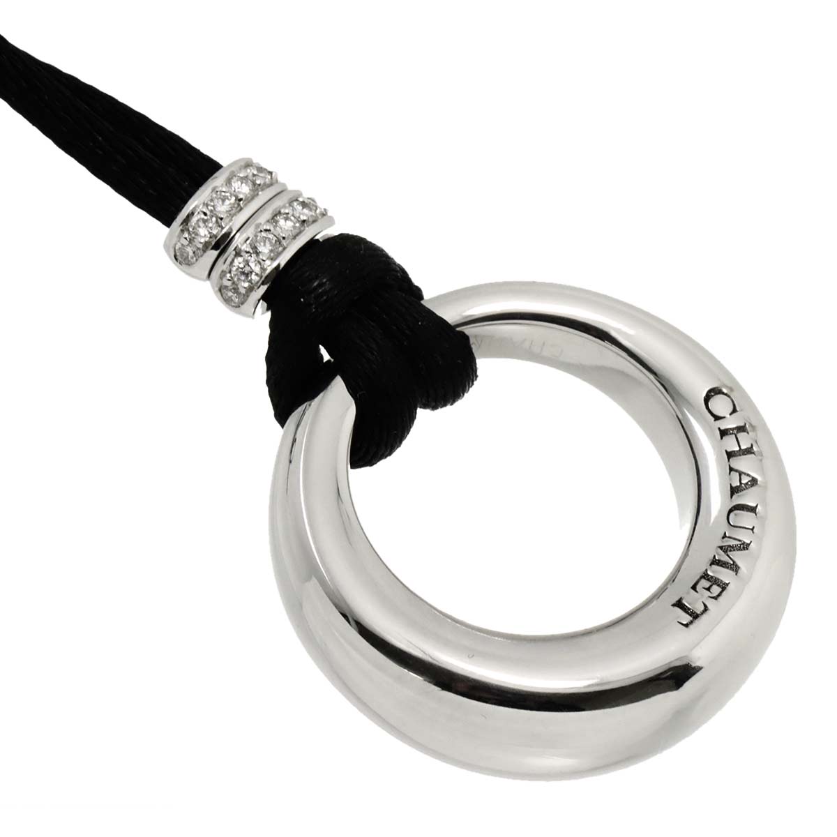 Diamond Necklace 18K WG White Gold 750