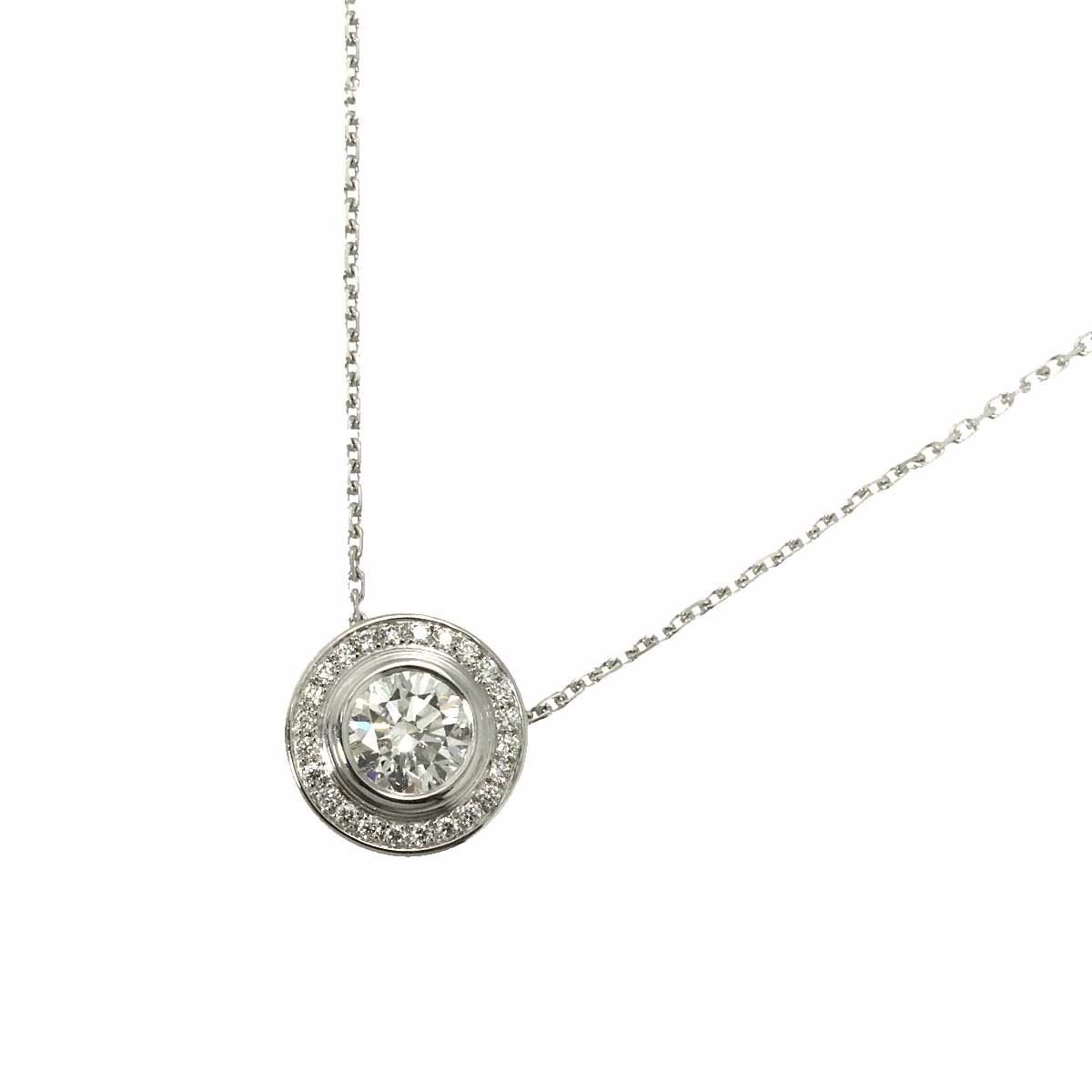 Diamond Necklace 18K WG White Gold 750