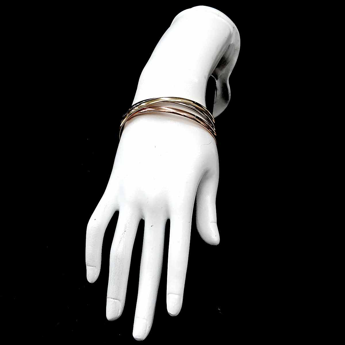 Trinity SM Bangle Bracelet 18K YG WG PG 750