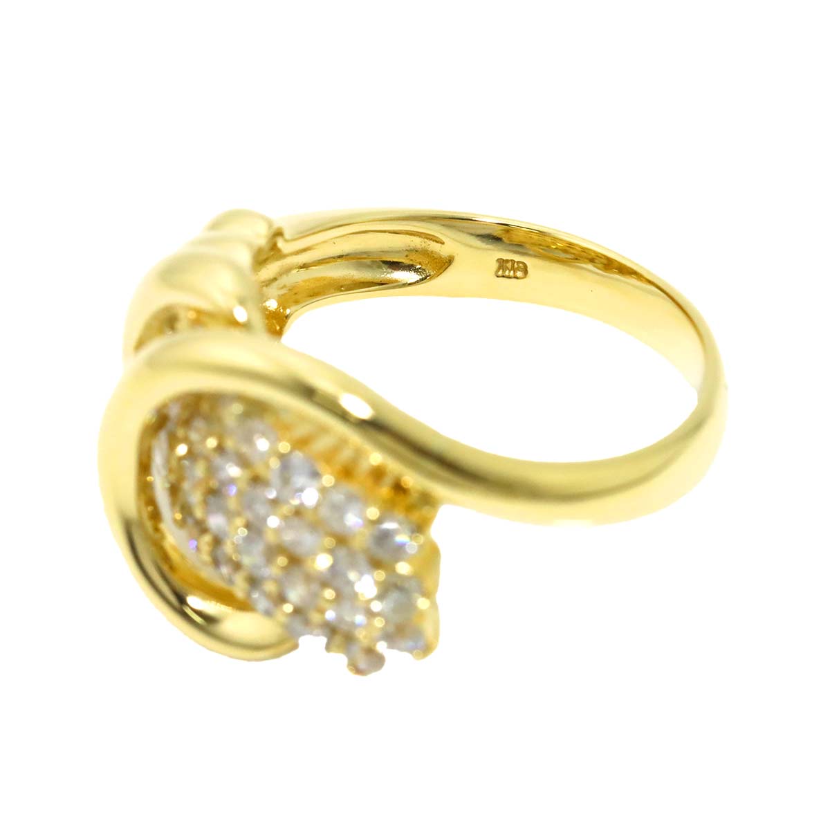 Diamond 1.00ct Ring 18K YG Yellow Gold 750 Size6(US)