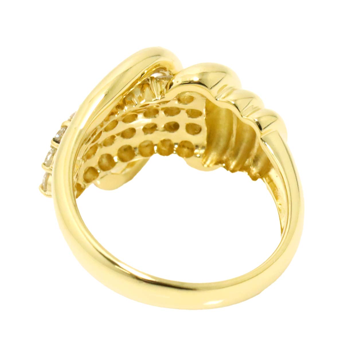 Diamond 1.00ct Ring 18K YG Yellow Gold 750 Size6(US)