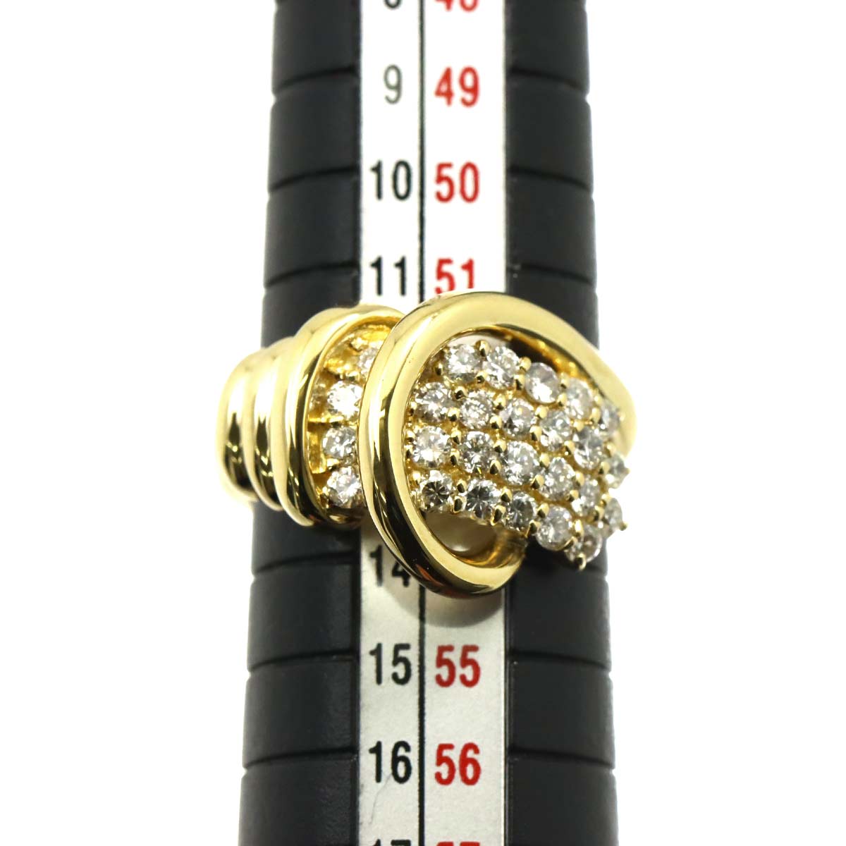 Diamond 1.00ct Ring 18K YG Yellow Gold 750 Size6(US)