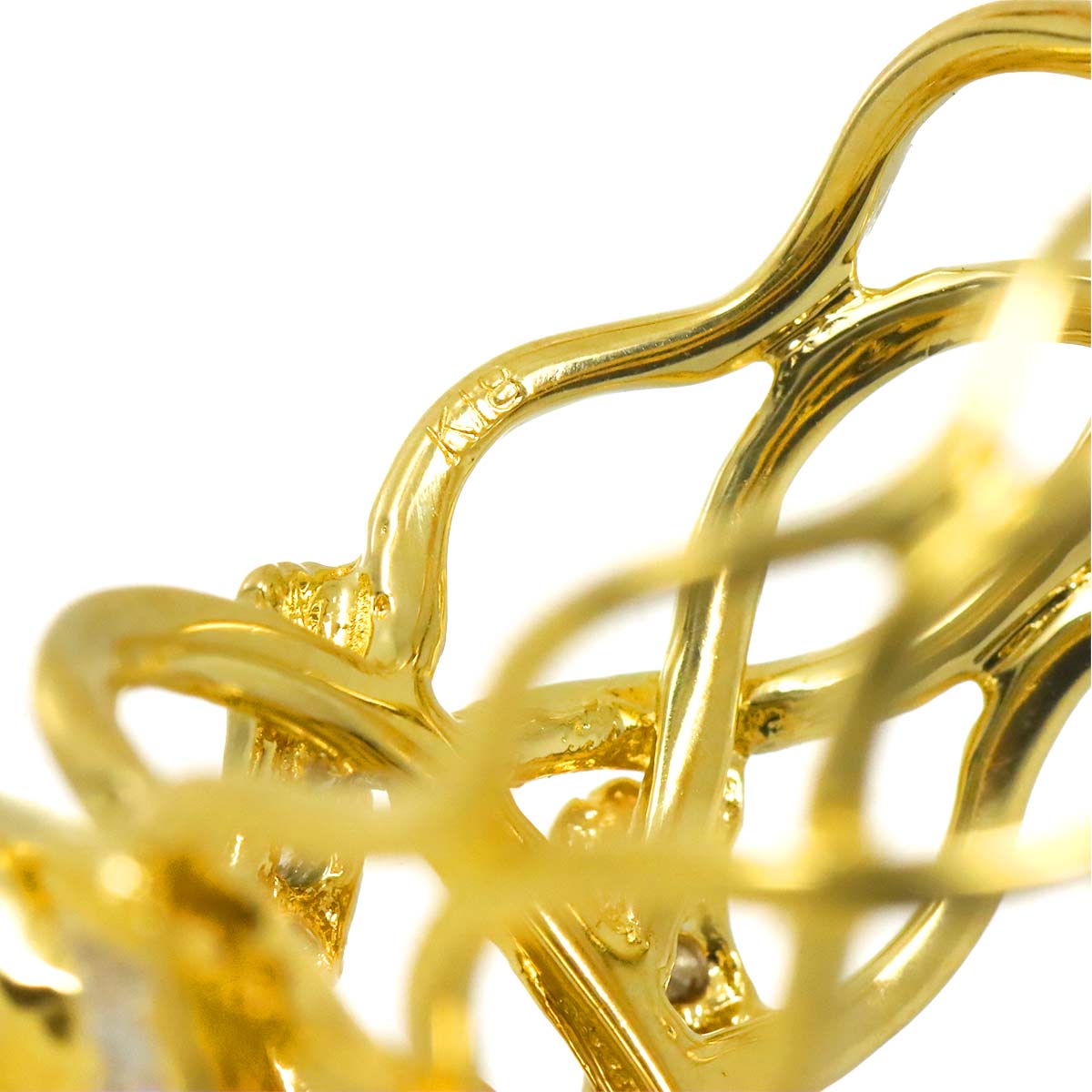 Diamond 0.30ct Emerald 0.03ct Ring 18K YG Yellow Gold 750 6.75-7.25(US)