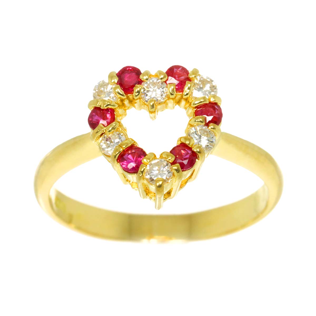 Ruby Diamond 0.20ct Ring 18K YG size4.5(US)