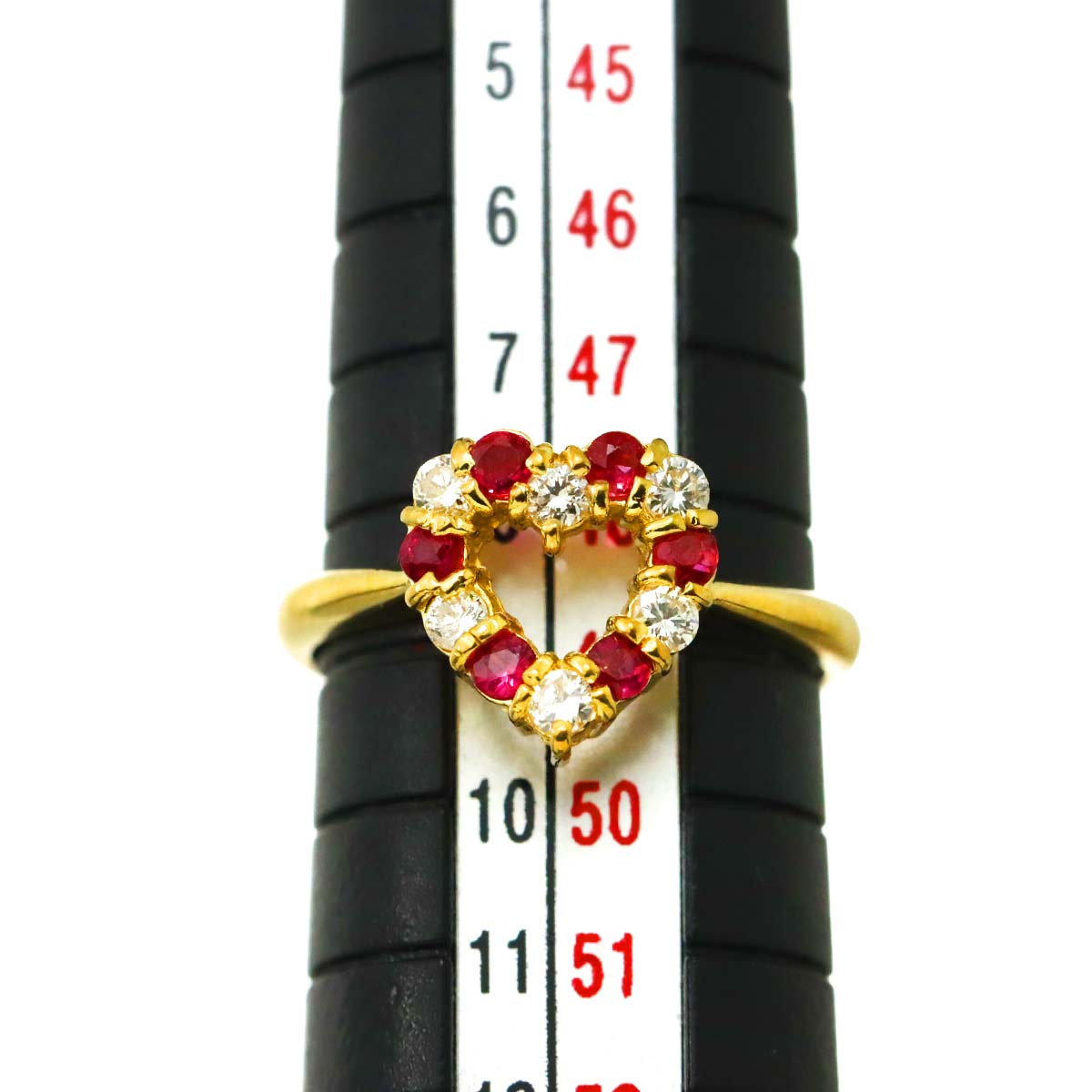 Ruby Diamond 0.20ct Ring 18K YG size4.5(US)