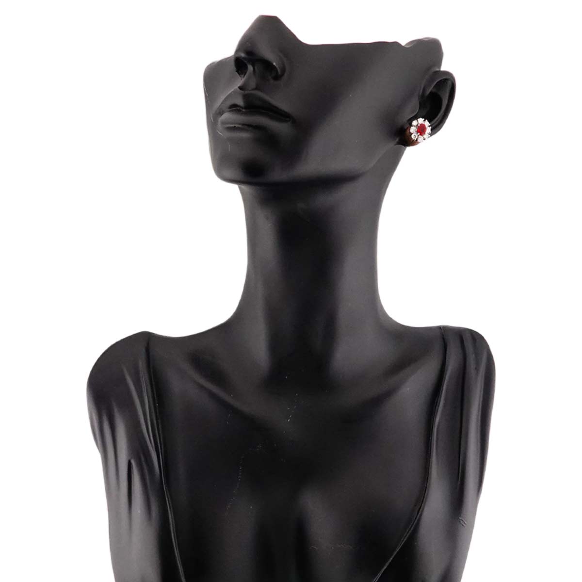 Ruby 0.58ct/0.47ct Diamond 0.45ct/0.45ct Earrings Pierced Pt