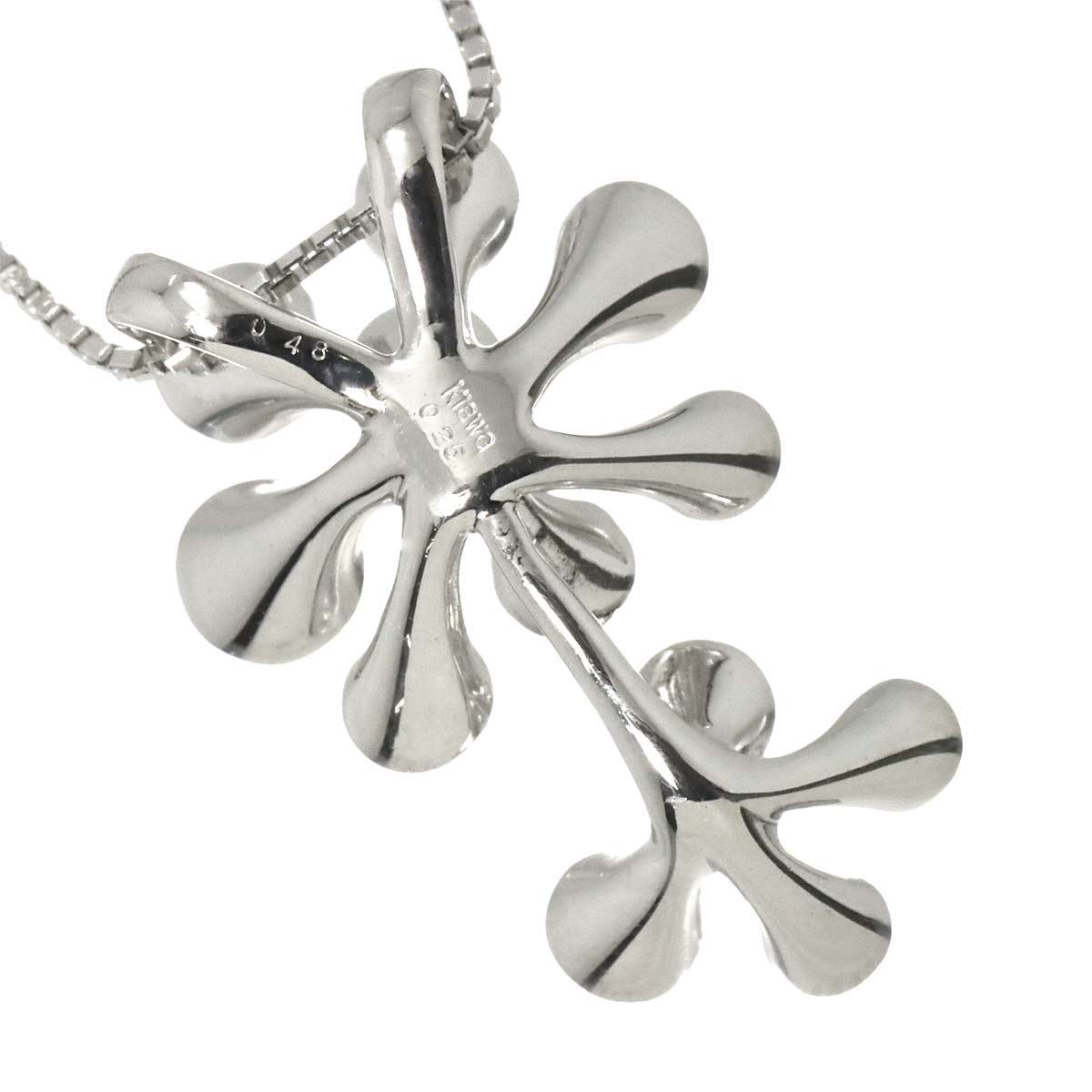 Ruby 0.48ct Diamond 0.25ct Necklace 18K 18K White Gold 750