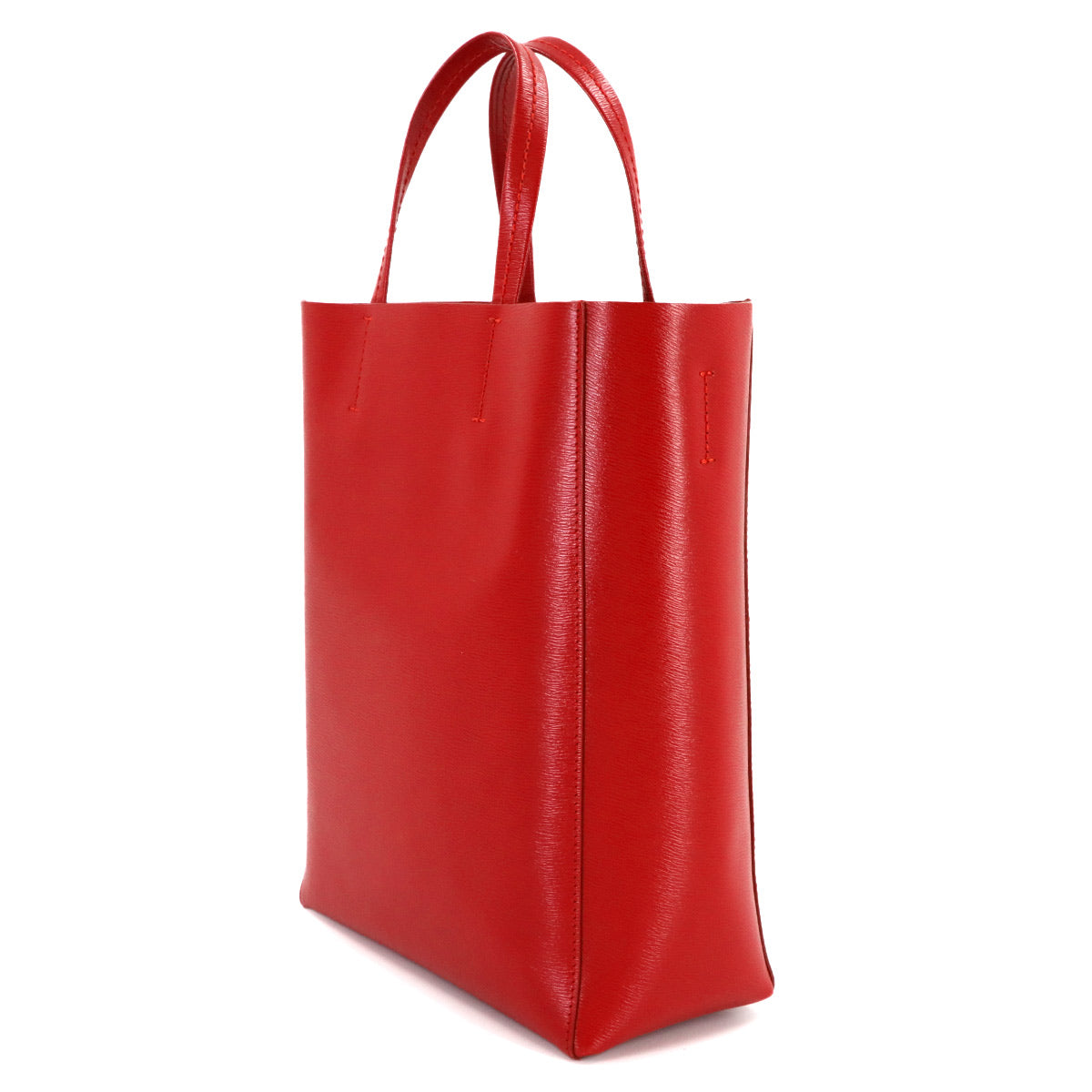 Small Vertical Cabas Tote Shoulder Bag Leather Red 176183