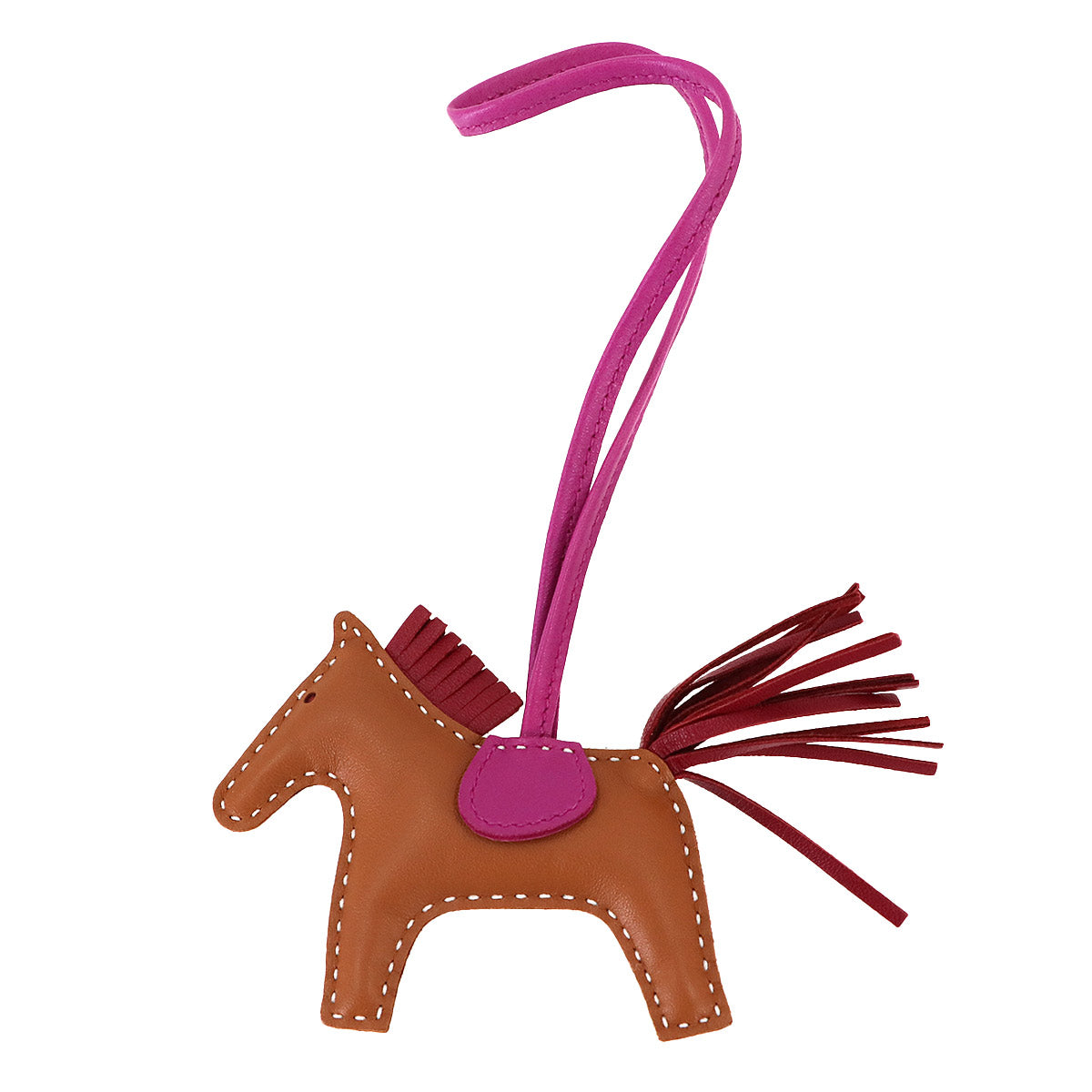 Rodeo PM Bag Charm Agneau Milo Gold Rose Purple Ruby