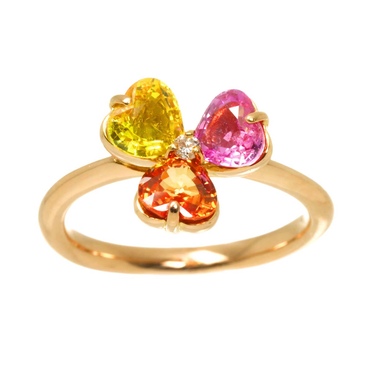 Sapphire 1.87ct Diamond 0.02ct Ring 18K PG Size:5-5.25US