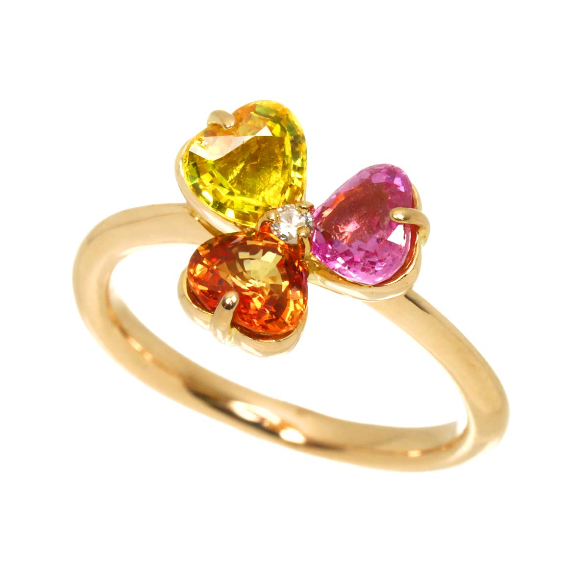 Sapphire 1.87ct Diamond 0.02ct Ring 18K PG Size:5-5.25US