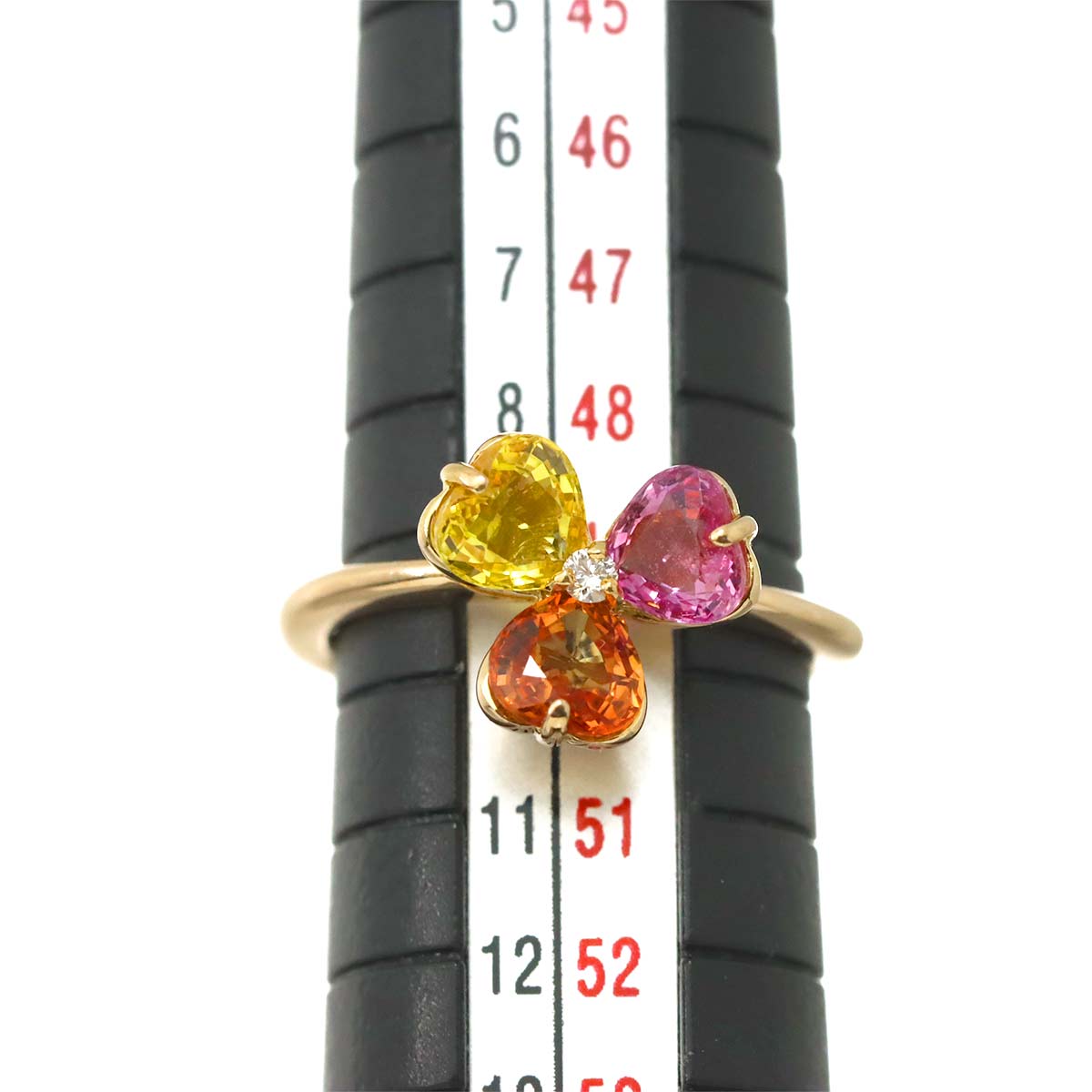 Sapphire 1.87ct Diamond 0.02ct Ring 18K PG Size:5-5.25US