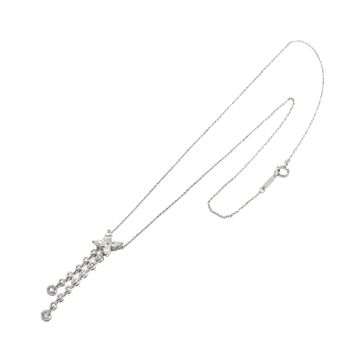 Victoria Double drop Diamond Necklace Platinum