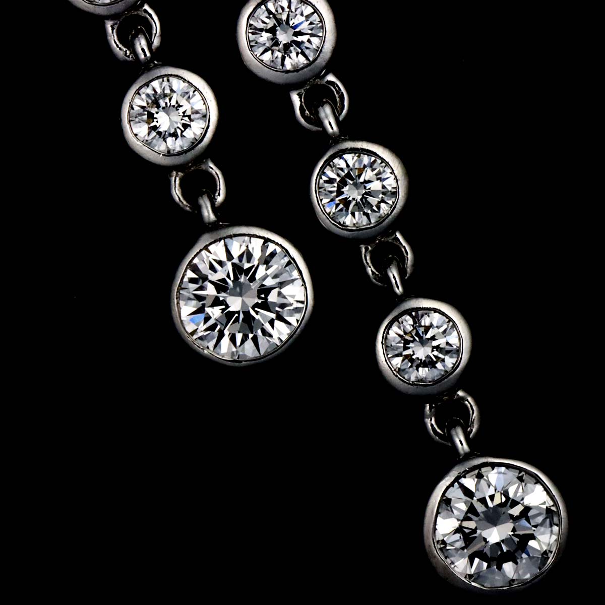 Victoria Double drop Diamond Necklace Platinum