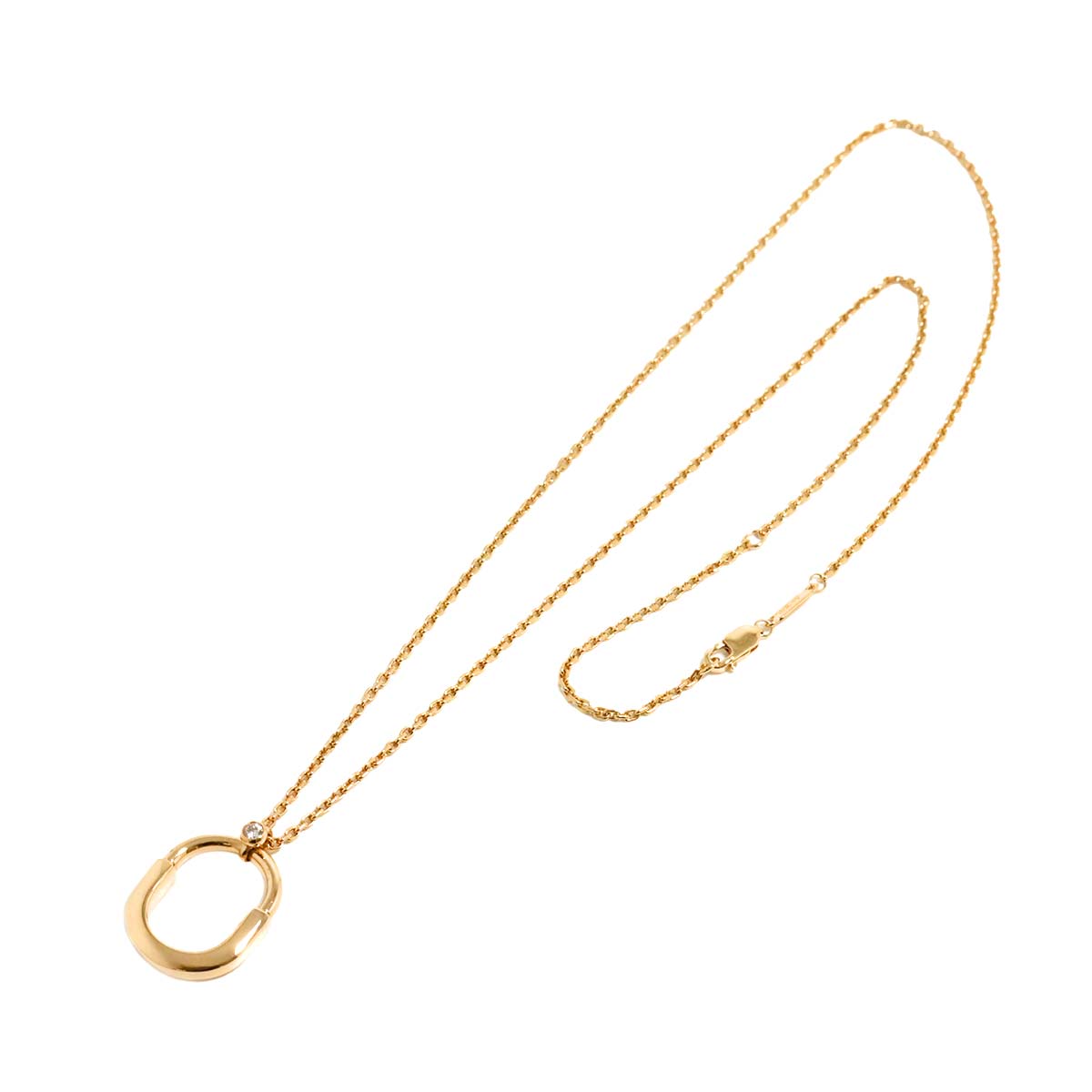 Lock Small Diamond Necklace 18K Pink Gold 750