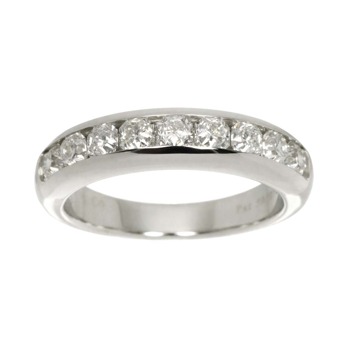 Lucida Half Diamond Band Ring Pt Platinum size6-6.25(US)