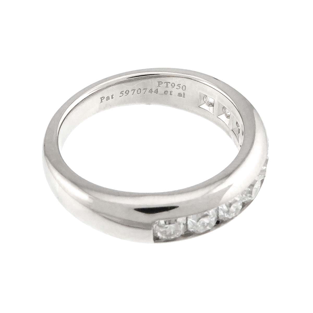 Lucida Half Diamond Band Ring Pt Platinum size6-6.25(US)